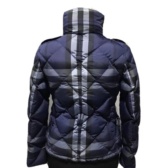 Burberry Blue Wide Check Down Puffer sz XS - Picture 6 of 8